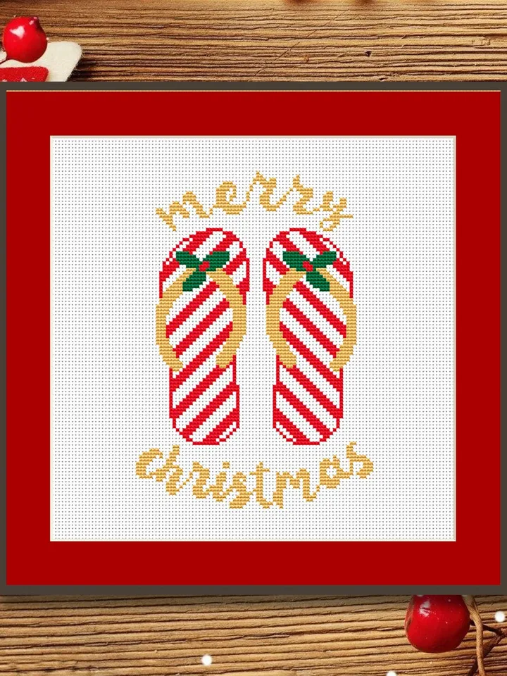 Merry Christmas Cross Stitch Pattern, Christmas Cross Stitch Pattern, Christmas Shales Cross Stitch Pattern #hld013