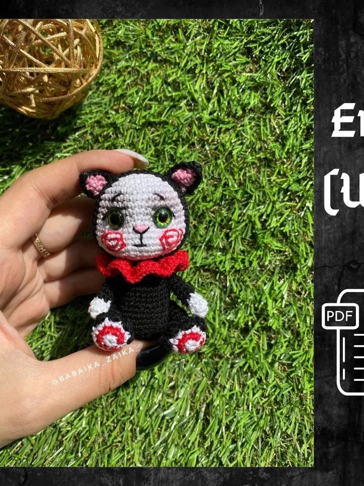 PDF Crochet Billy, Creepy Horror doll, Amigurumi cat, Voodoo Accessory, Halloween Crochet Pattern, Monster Doll Crochet Pattern