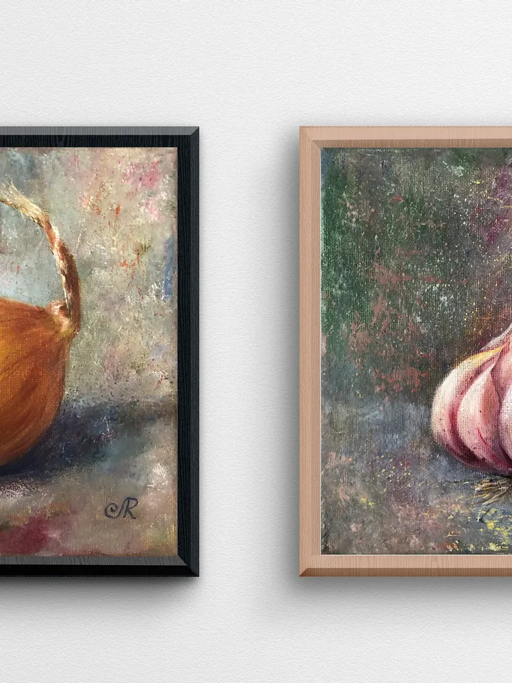 Onion Painting Original Garlic Painting Vegetables Wall art Original Oil Painting