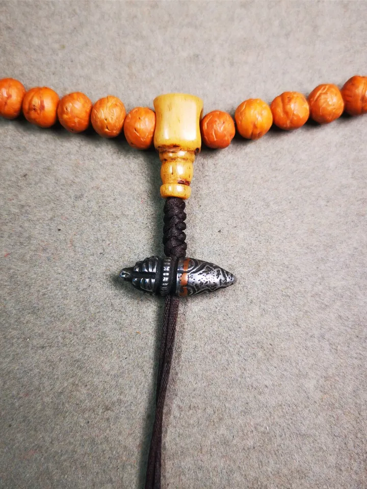 Gandhanra Handmade Tibetan Amulet,Stupa Pagoda Pendant Bead,Spacer Bead for Mala,Bag Hanging,Prayer Bead Accessories,0.9" × 0.3"
