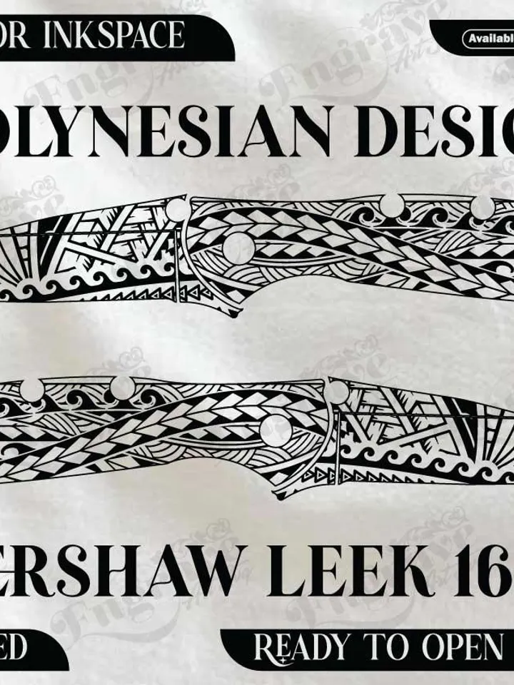 kershaw Leek 1660 polynesian design,lasercut,laserengraving,fiberlaser,engravingfiles
