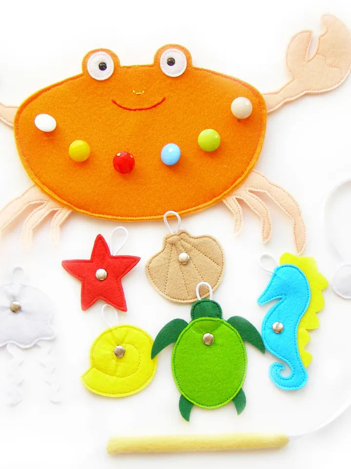 Felt magnetic fishing set, gift for toddlers
