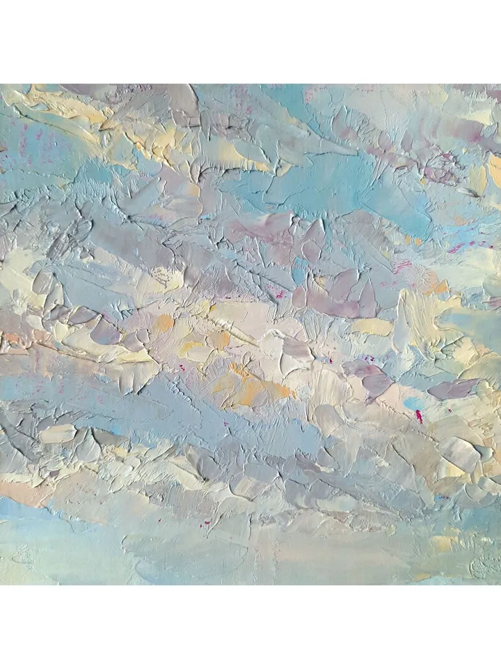 House Sunlit painting 12x8” ORIGINAL ART Evening Landscape Impressionist hand painted by artist Marina Chuchko
