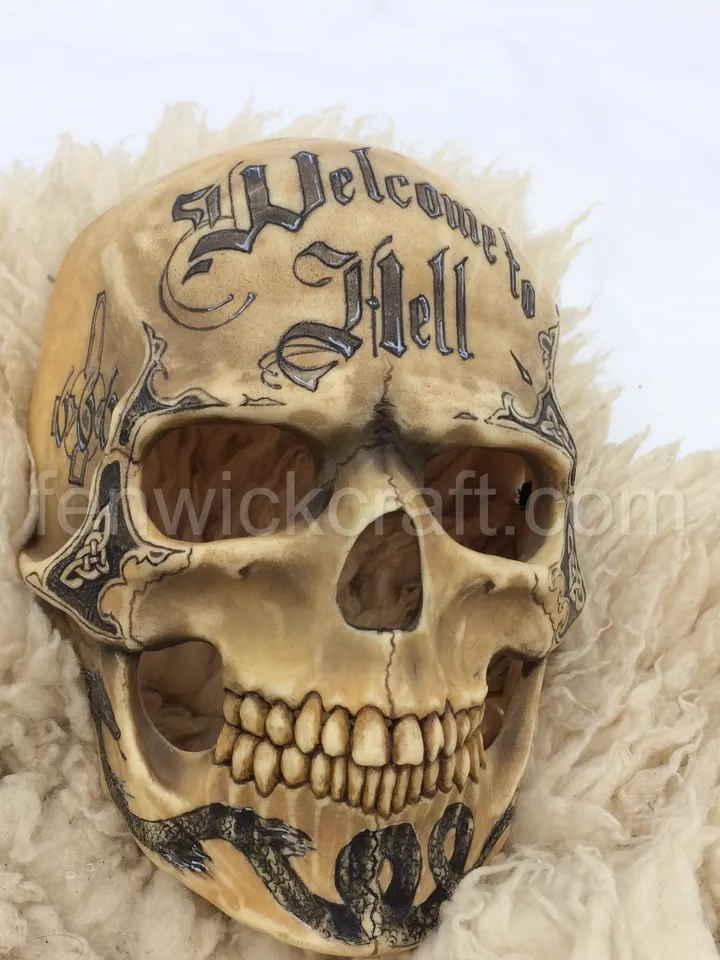Skull Mask with Dragon Tattoos
