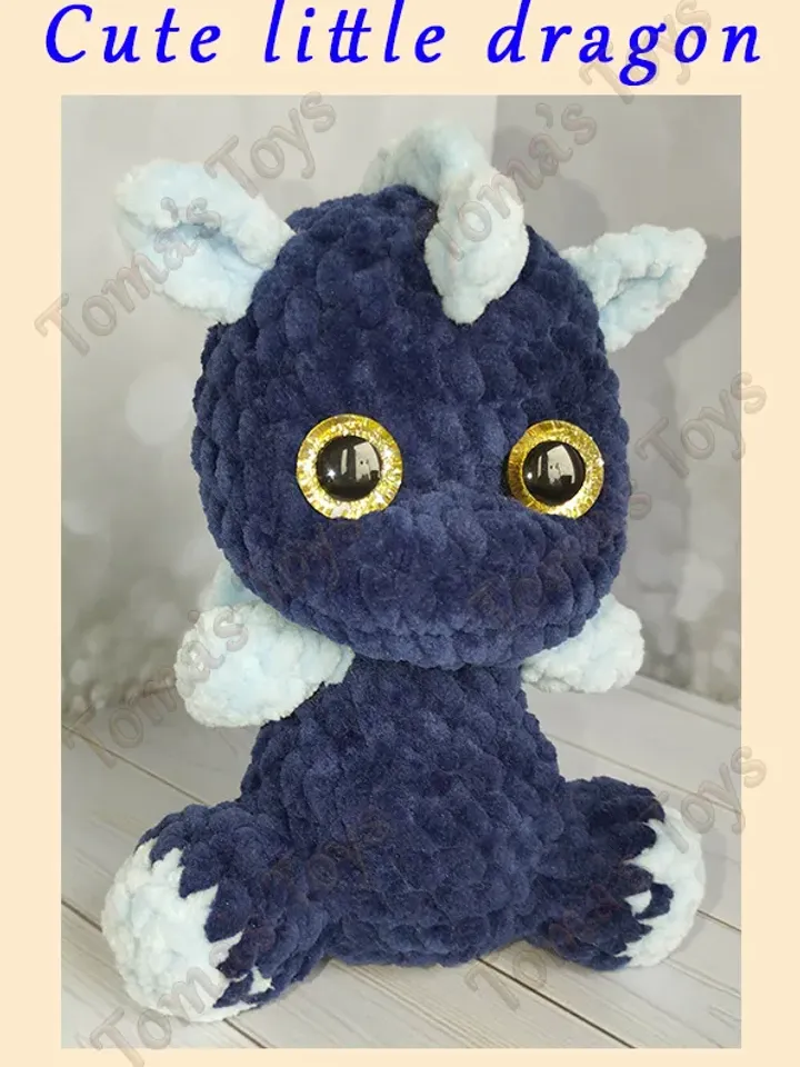 Crochet Dragon Pattern - Adorable and Easy-to-Follow Tutorial (English and German PDF Version Available for Download)