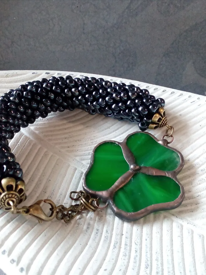 Shamrock bracelet, st patricksday, Clover leaf, trefoil, St Patricks clover, 3 leaf clover, Irish bracelet, st patrick