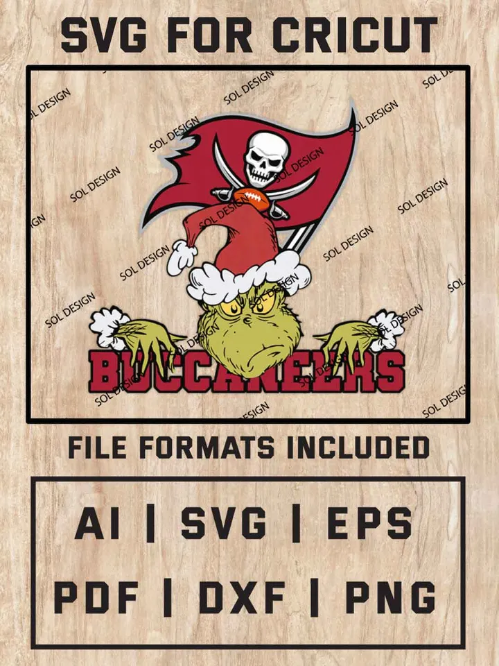 Grinch Tampa Bay Buccaneers SVG, NFL SVG Design, NFL Tampa Bay Buccaneers SVG, NFL Buccaneers Cricut, Christmas Svg, Grinch svg, Digital Download