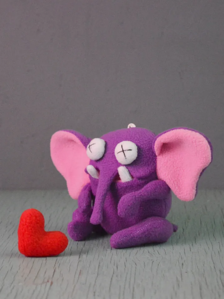PDF Plush Toy Pattern β Fleece Elephant with Heart Softie