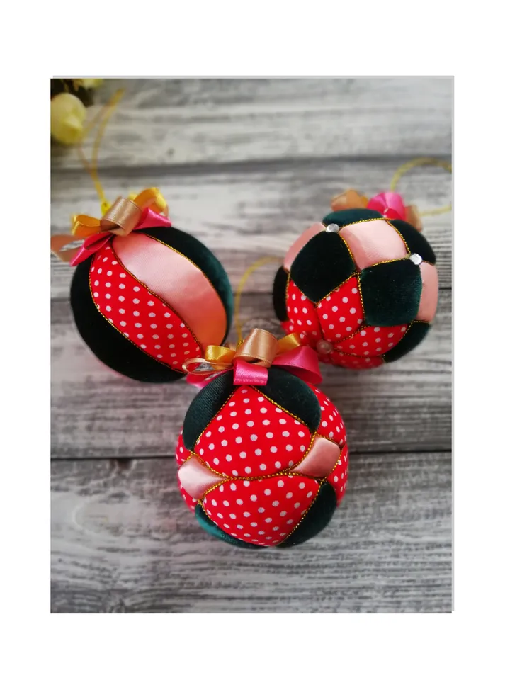Set of 3 Bead ball toy for Christmas tree , Ball toy for Christmas