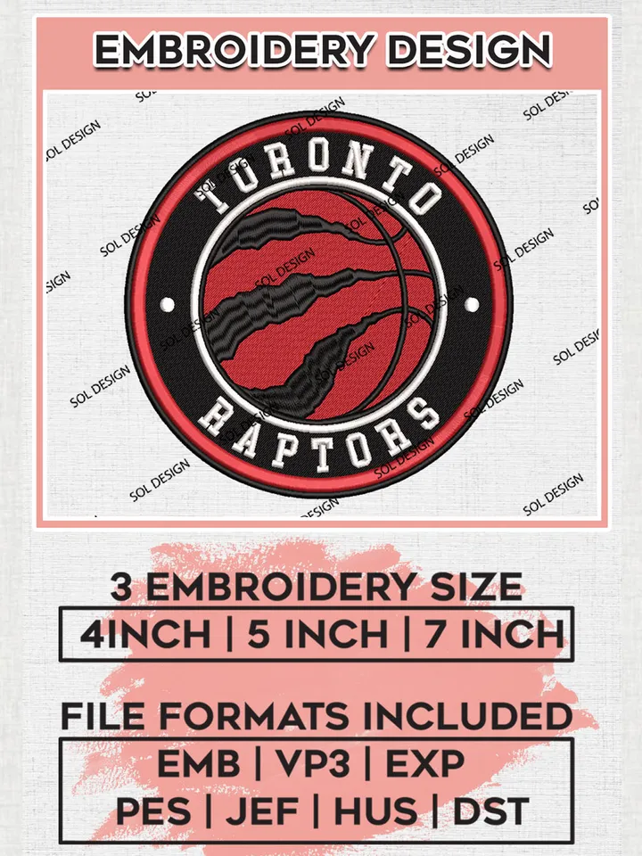 Toronto Raptors NBA Basketball Team Logo Embroidery Design, NBA Toronto Raptors Logo Embroidery Files, Basketball Team Machine Embroidery, Machine Embroidery Design