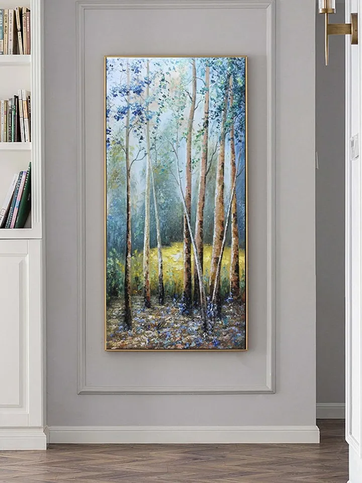 Original painting,Large wall art,Boho wall decor, Forest oil painting, Home decor, Art decor, Abstract art,Holiday decor, Bedroom decor