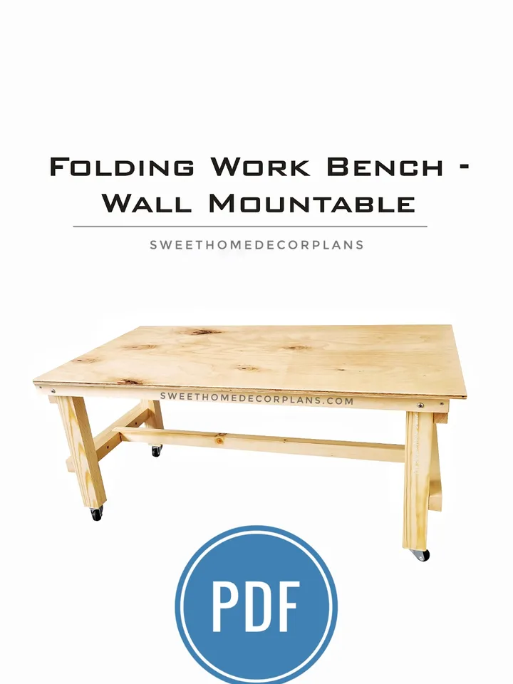 Diy folding work bench plans pdf. Folding craft table and garage table. Folding work bench - wall mountable plans. Wooden functional workbench for woodworking