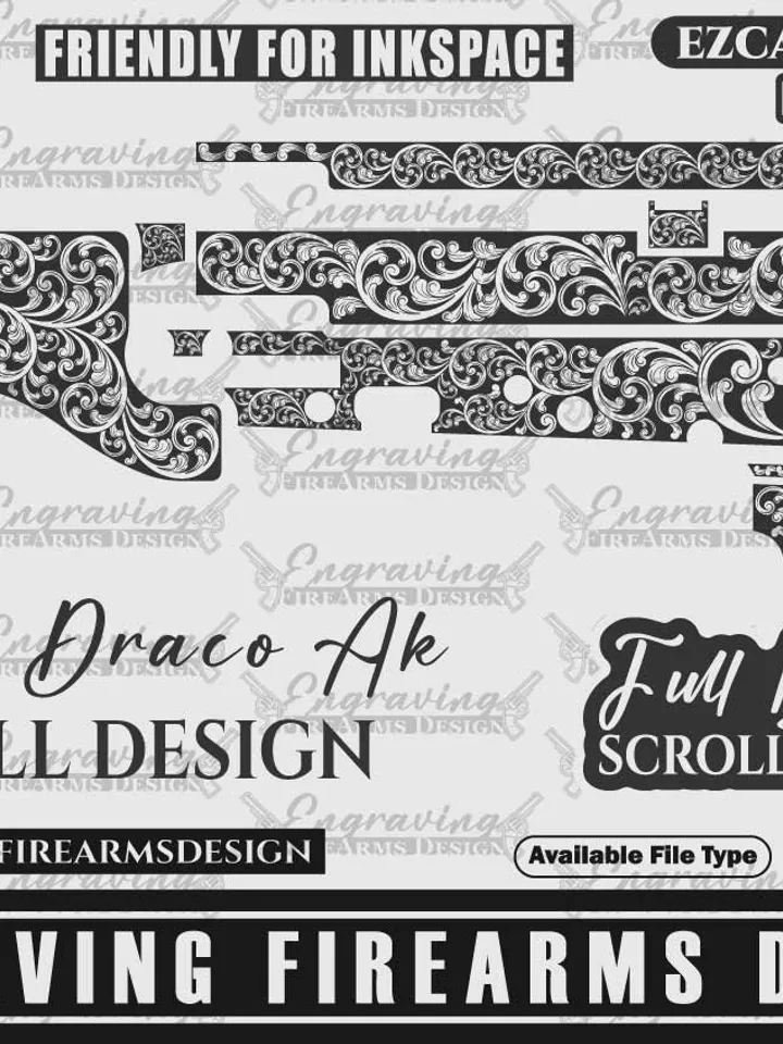 Engraving Firearms Design Micro Draco Ak Scroll Design