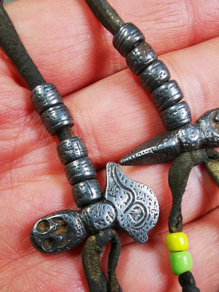 Gandhanra Handmade Tibetan Buddhist Mala Counters,Prayer Bead Counters,with Skull Kartika and Kila Pendant,Made of  Cold Iron
