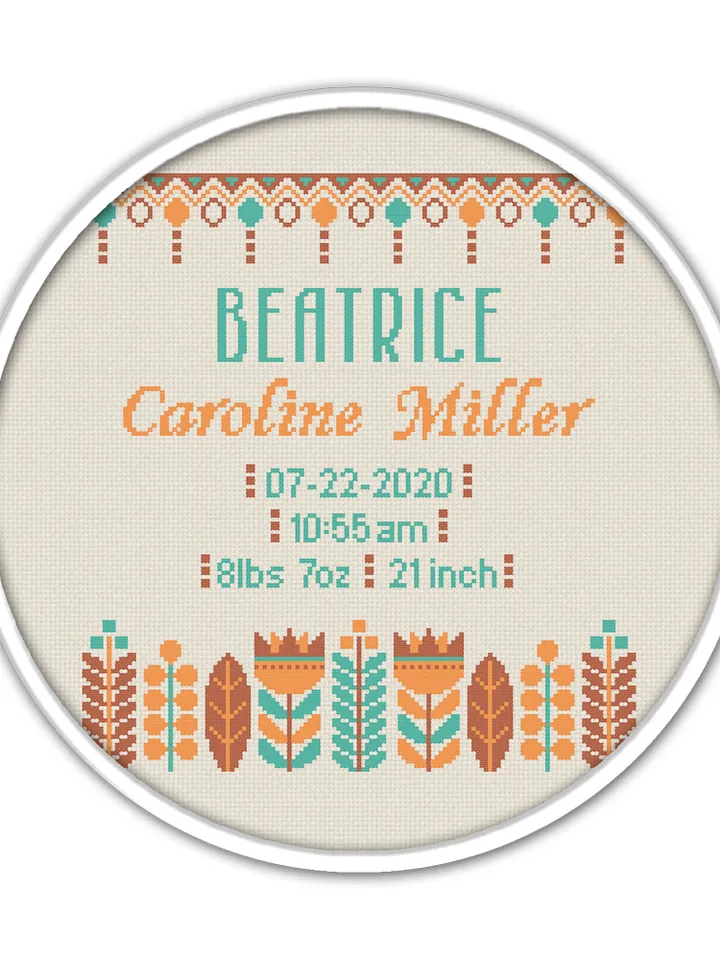 Anniversary cross stitch. Birthday cross stitch pattern. Boho Cross Stitch. Border cross stitch.