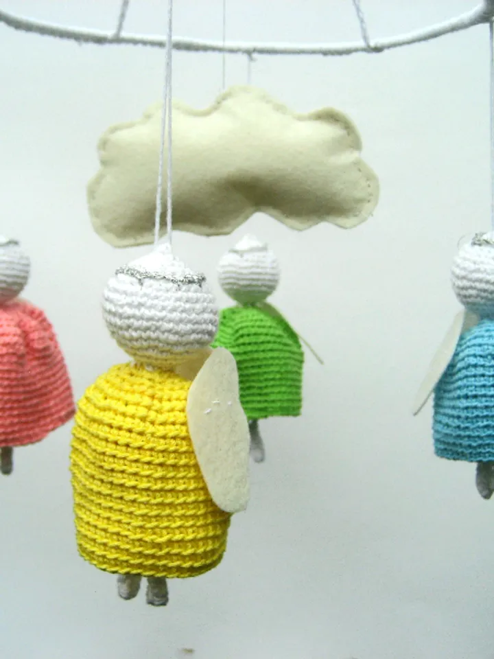 Angels mobile, Baby Angels crib mobile, Thebabemuse, forest mobile, baby shower gift