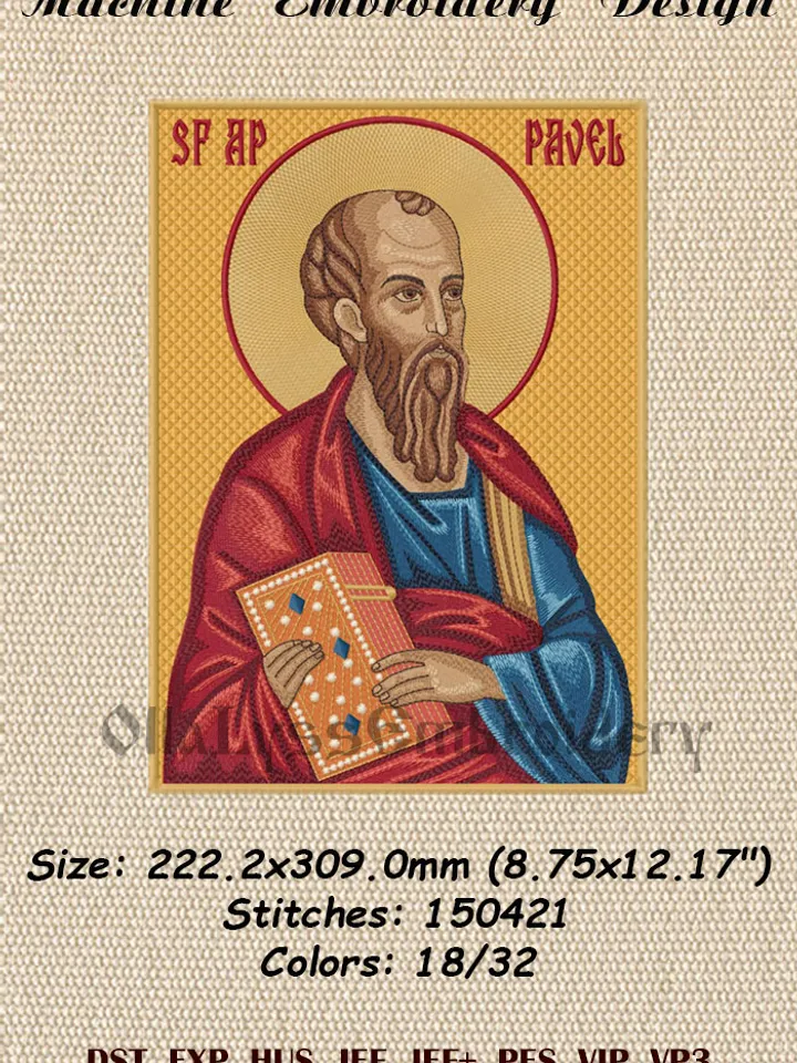Saint Paul the Apostle embroidery design