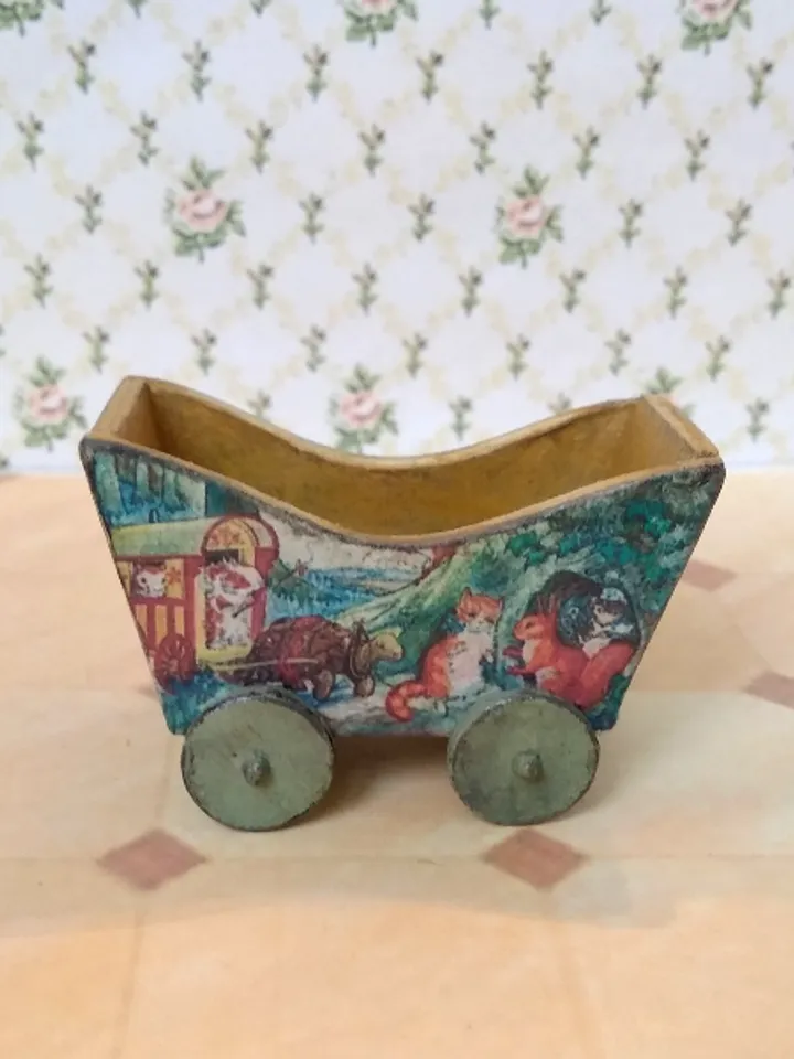 Trolley for dollhouse. Doll toy.The cart for the doll house.1:12 scale.
