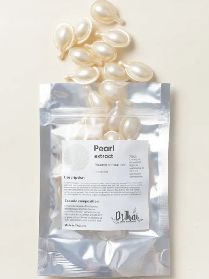 Vitamins for hair with oil and pearl extract