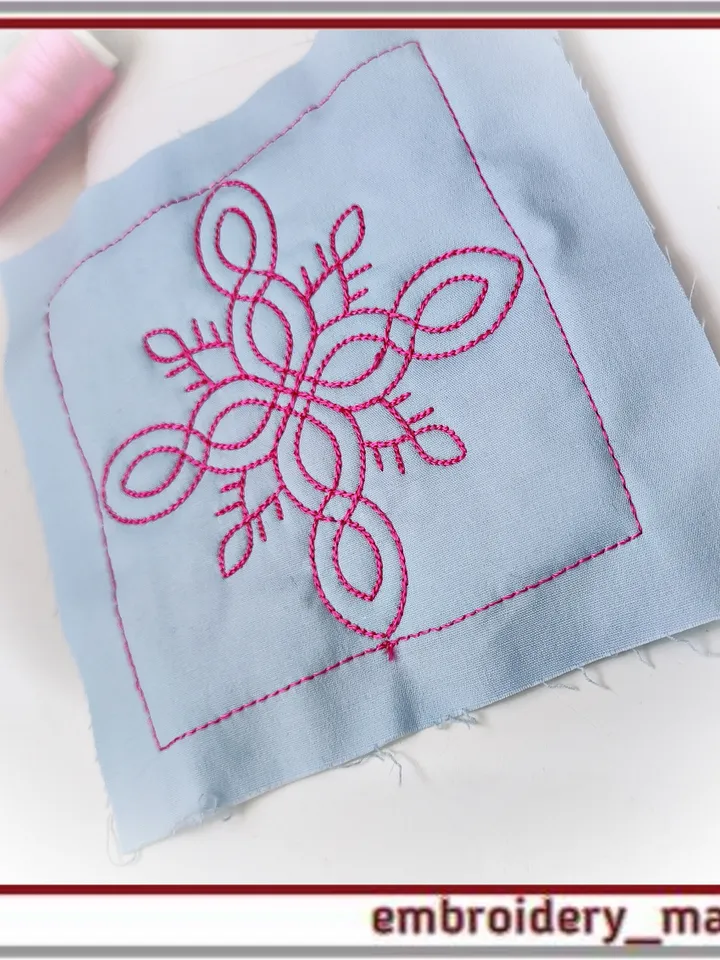 Quilt Block 38 Quilting with floral plant patterns Machine Embroidery Designs