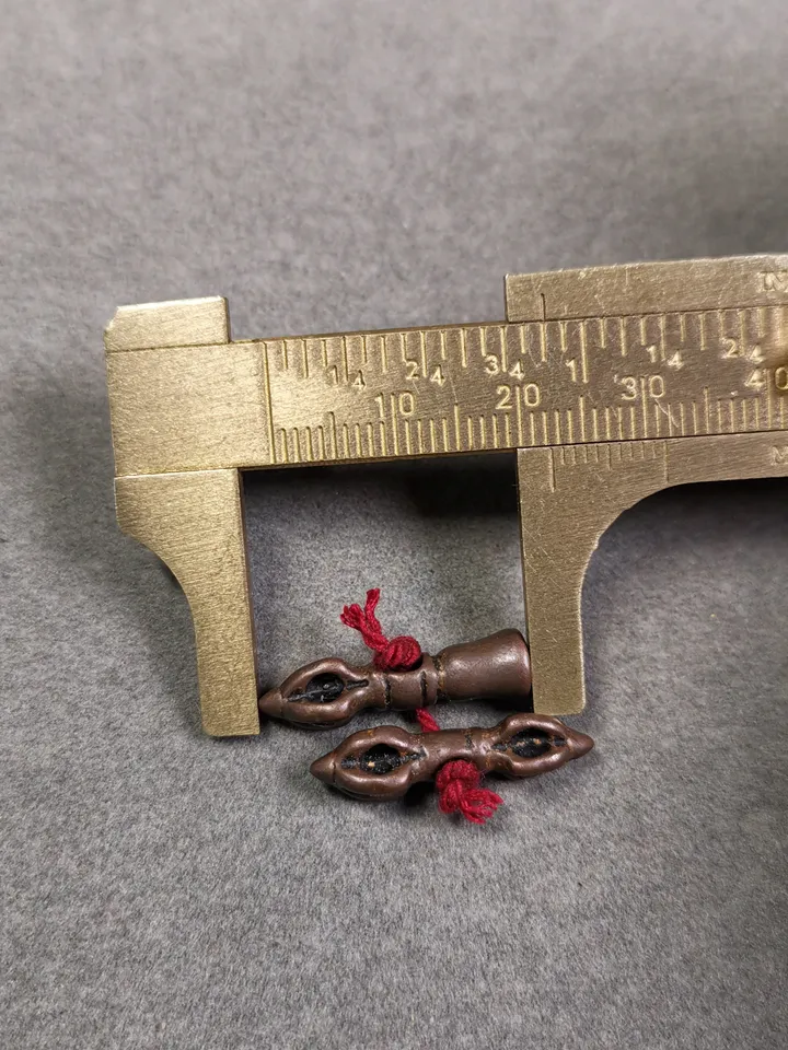 Gandhanra Handmade Tibetan Amulet Pendant,Mini Vajra and Dorje Bell, Mala Marker Bead Accessories, Made of Red Copper
