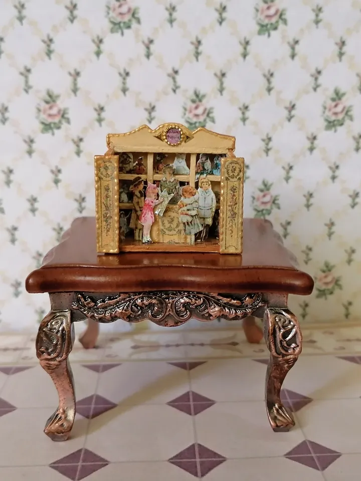 Paper theater. Puppet show. Toy store. Dollhouse miniature.1:12 scale.