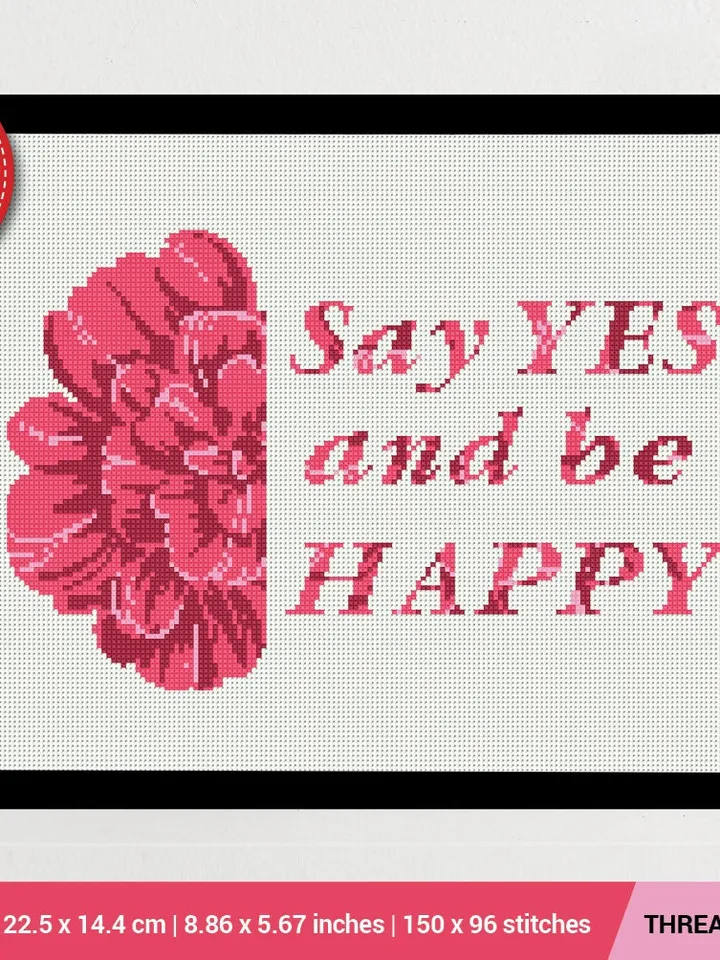 Pink Flower Cross stitch pattern | Embroidery Pattern | Instant Download | Embroidery Designs