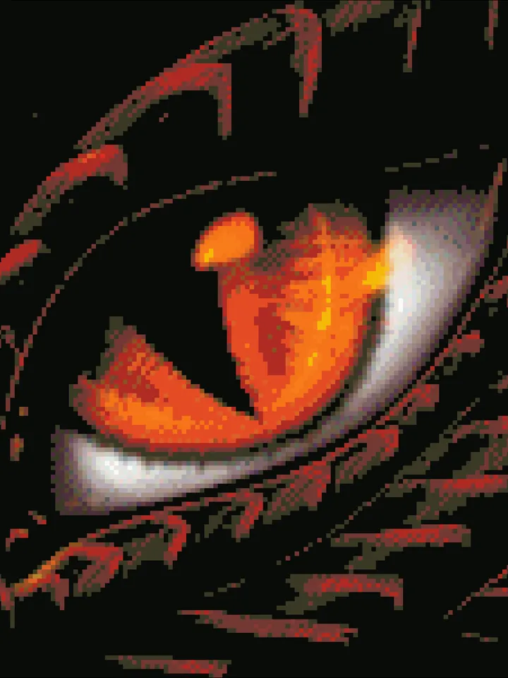 Vintage Cross Stitch Pattern Dragons Eye Counted Digital Download PDF
