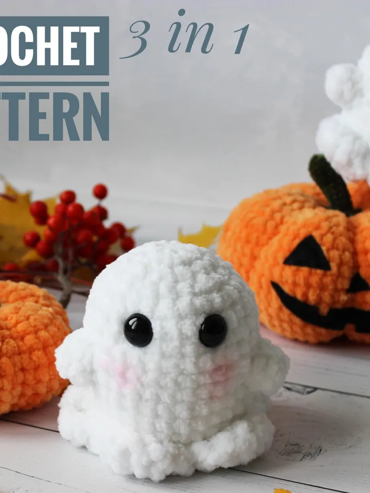 CROCHET PATTERN Ghost toy Pumpkin toy Amigurumi Ghost Halloween decor Amigurumi tutorial PDF file