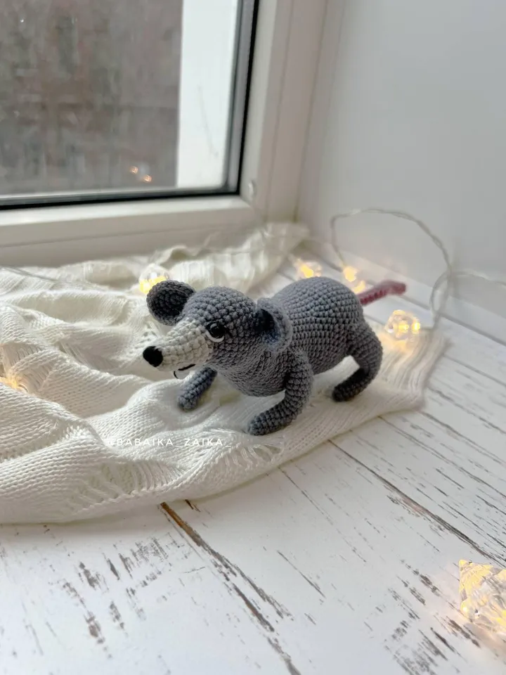 PDF Crochet Funny Realistic Rat Pattern,  Amigurumi Little Rat Pattern, Crochet mice, Crochet small mouse, Crochet Animal Amigurumi Cute Rat