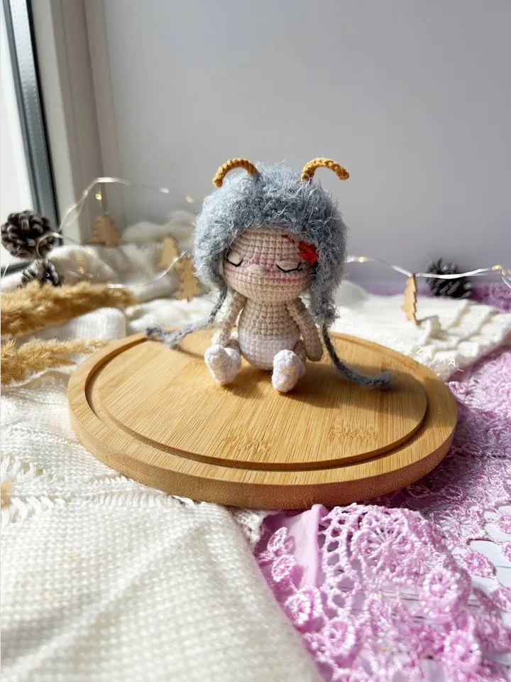 PDF Crochet Pattern Baby Butterfly, Amigurumi baby doll pattern, Butterfly doll, Butterfly crochet doll pattern, amigurumi animal
