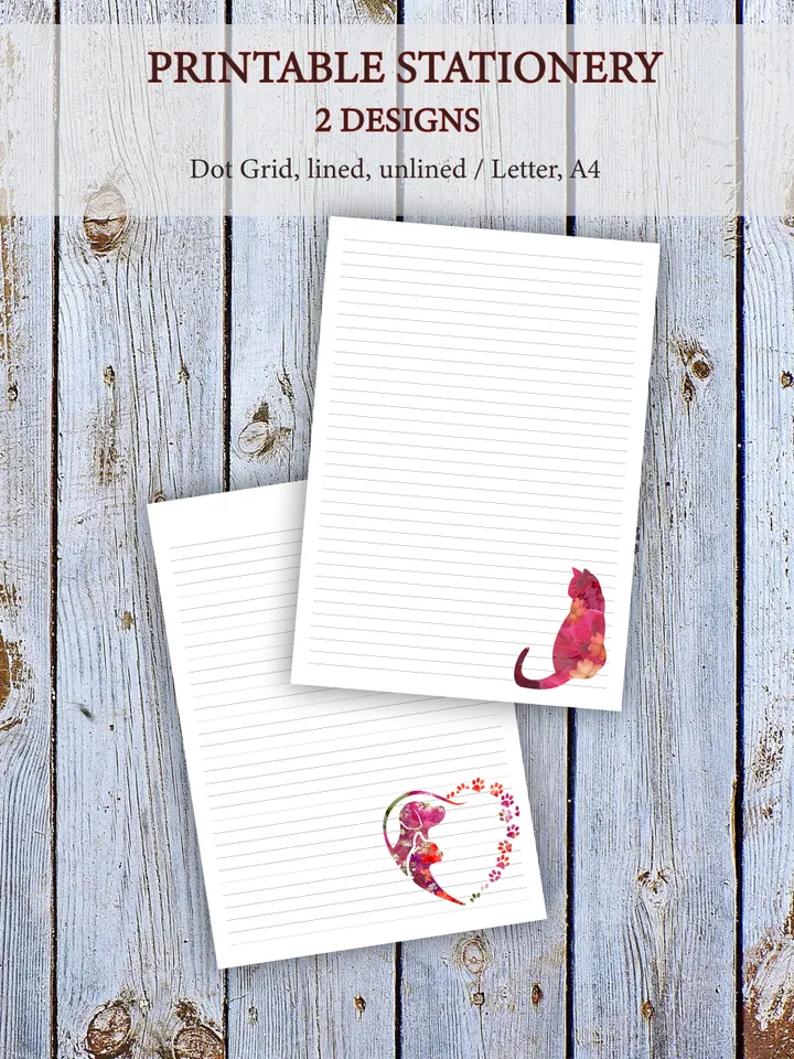 Pressed Flowers Art Printable Letter Writing Paper From Real Dried Plants,  Cute Stationery Set, Digital Letter Writing Set