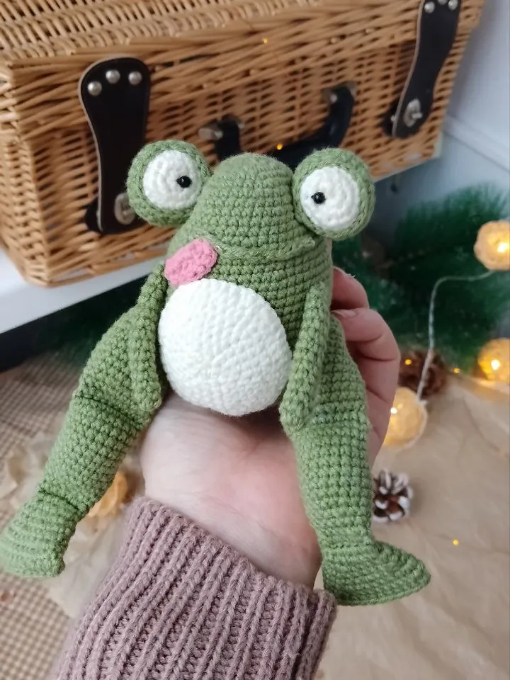 Stuffed frog plush toy. Cute soft frog for baby shower gift.