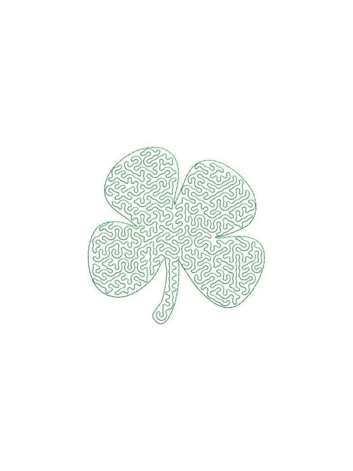 Clover stippling embroidery design,Clover embroidery design,Fun embroidery design,INSTANT DOWNLOAD-1390