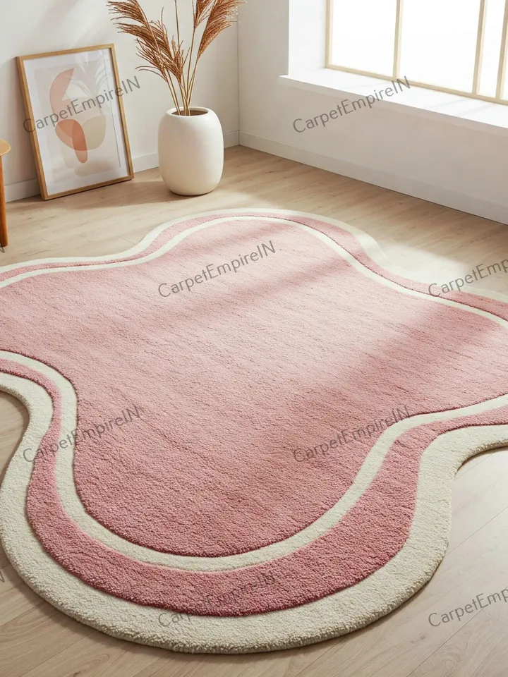 Pink Cloud-Shaped Area Rug | Modern Abstract Rug, Nursery, Home rug, Living Room Rug, Dining decor, Bedroom Rug, 3x5, 4x6, 5x7, 8x10, 10x14