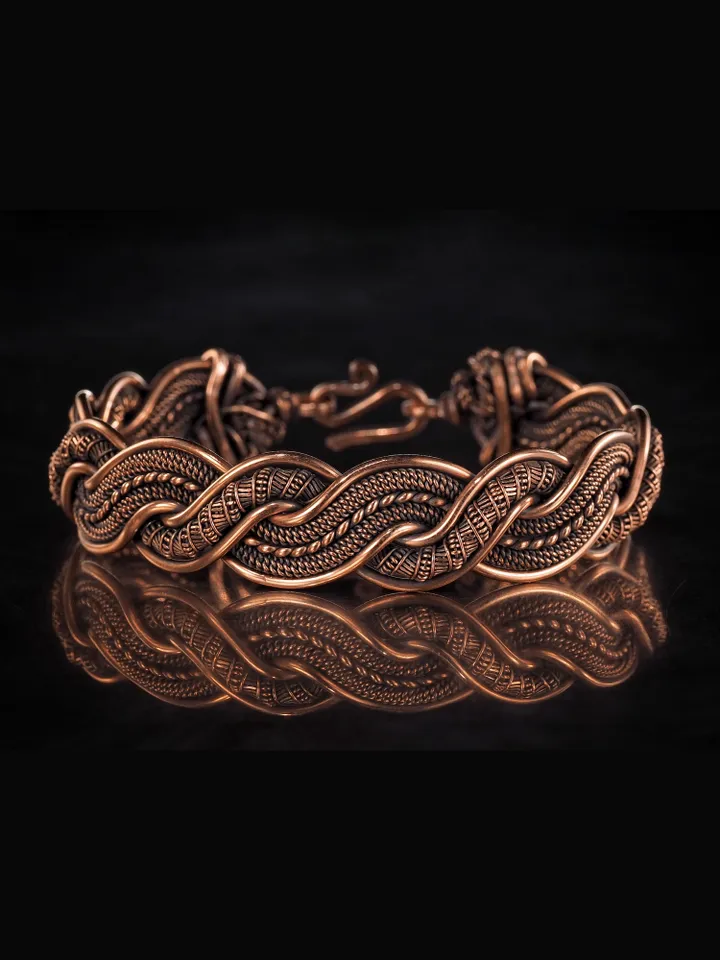 Wire wrapped copper bracelet for woman Antique style copper jewelry WireWrapArt