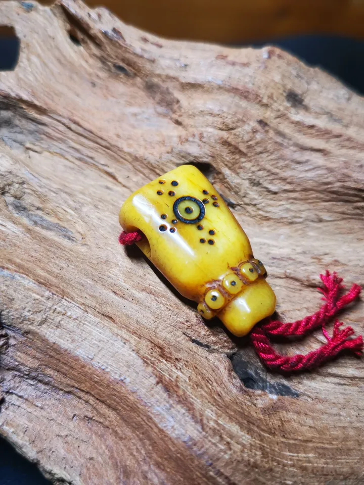 Gandhanra Tibetan Yak Bone Carved Guru Bead, T-drilled 3-Hole Prayer Bead,Connector Bead for Mala, Bead Accessories