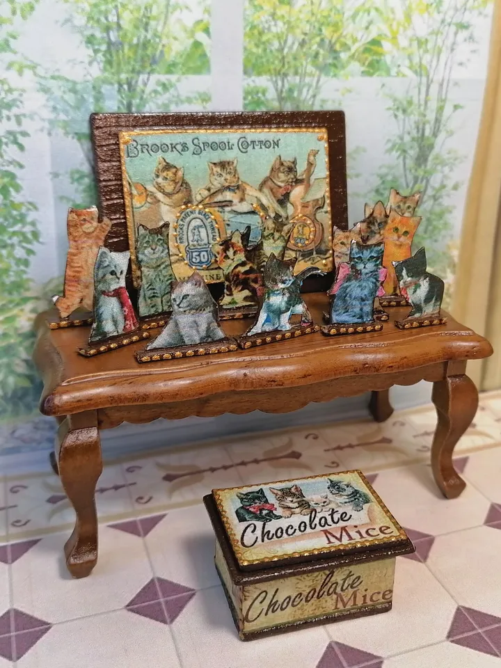 Kit for a dollhouse. Cat's house. Scale 1:12.