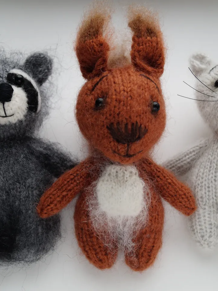 Three toys pattern!!! Set of three. Raccoon, Mouse and Squrrel knitting pattern.