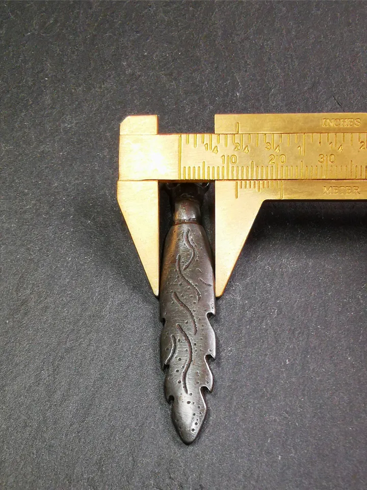 Gandhanra Vintage Tibetan Buddhism Amulet,Fire Vajra Sword of Wisdom Buddha Manjushri, Made of Cold Iron,2.8"
