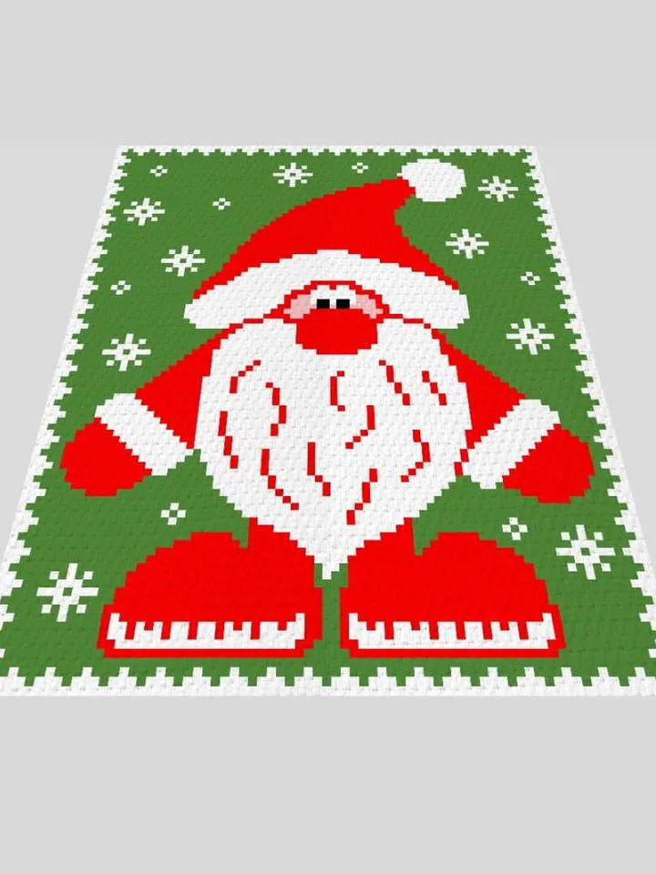 Crochet C2C Santa graphgan blanket pattern PDF