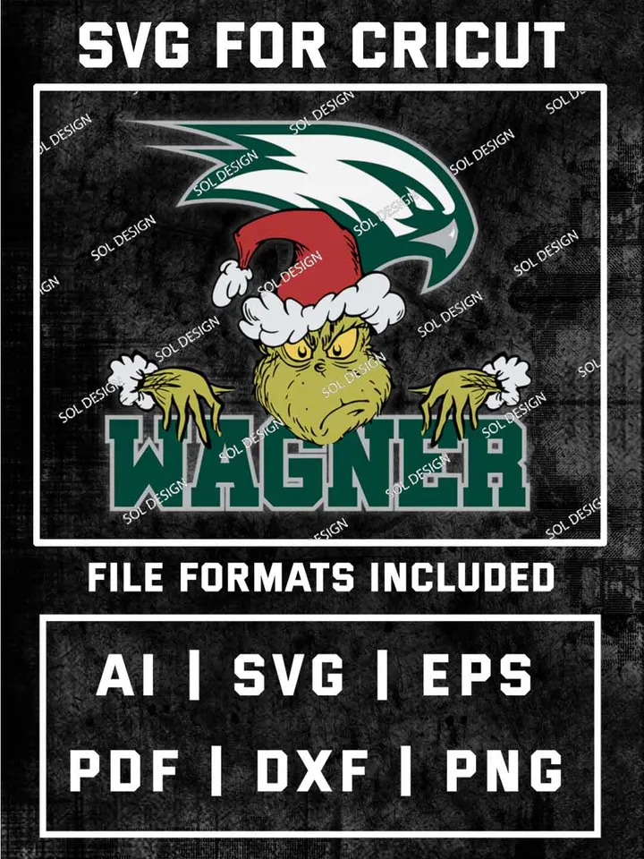 Grinch Wagner Seahawks SVG, NCAA SVG Design, NCAA Wagner Seahawks SVG, NCAA Seahawks Cricut, Christmas Svg, Grinch svg, Digital Download
