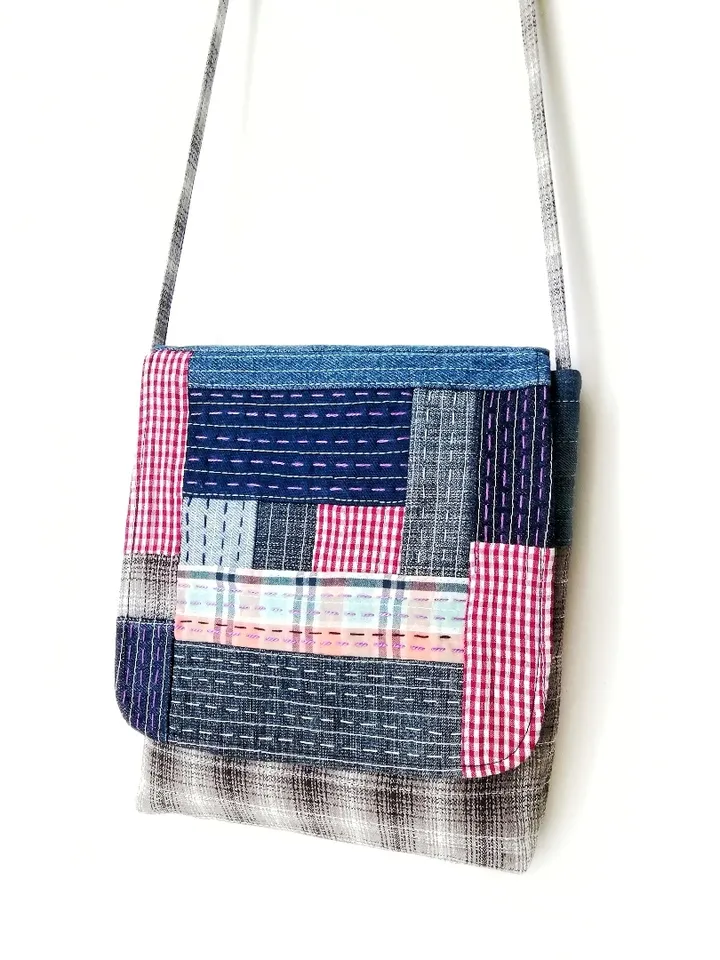 Handmade Denim Shoulder Hand Embroidered Bags for Women - Patchwork Crossbody Handbags: Unique Fabric Purses Handcrafted. FREE SHIPPING!