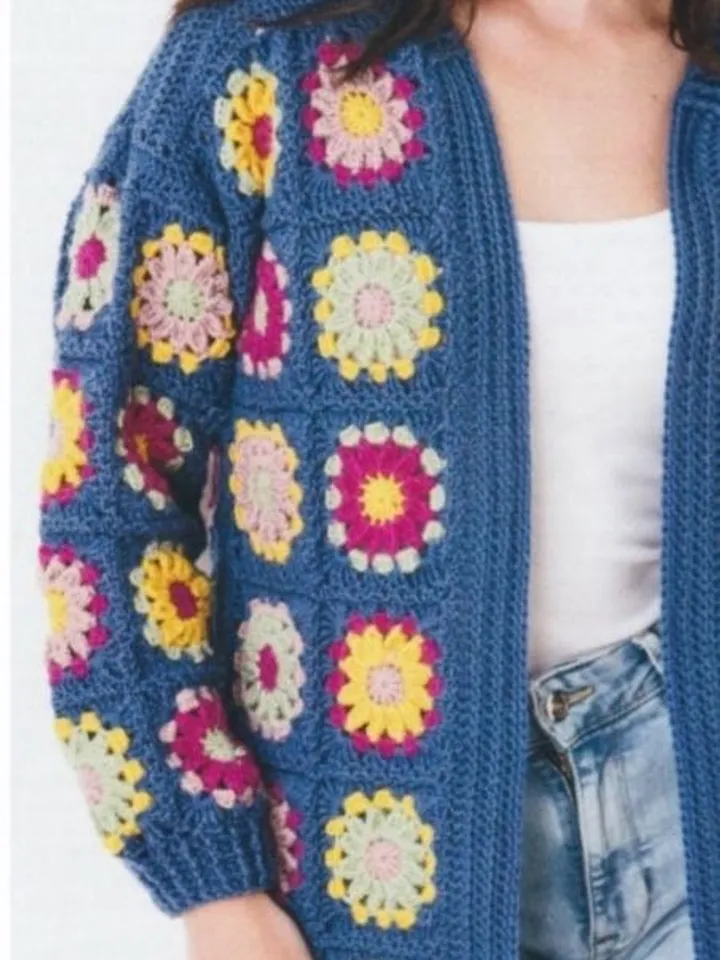 Cardigan pattern, granny squares cardigan, crochet pattern cardigan, long and short cardigan pdf