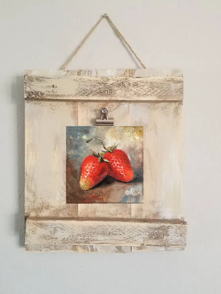 Fruits Painting on Canvas Kitchen Still life Strawberry Painting
