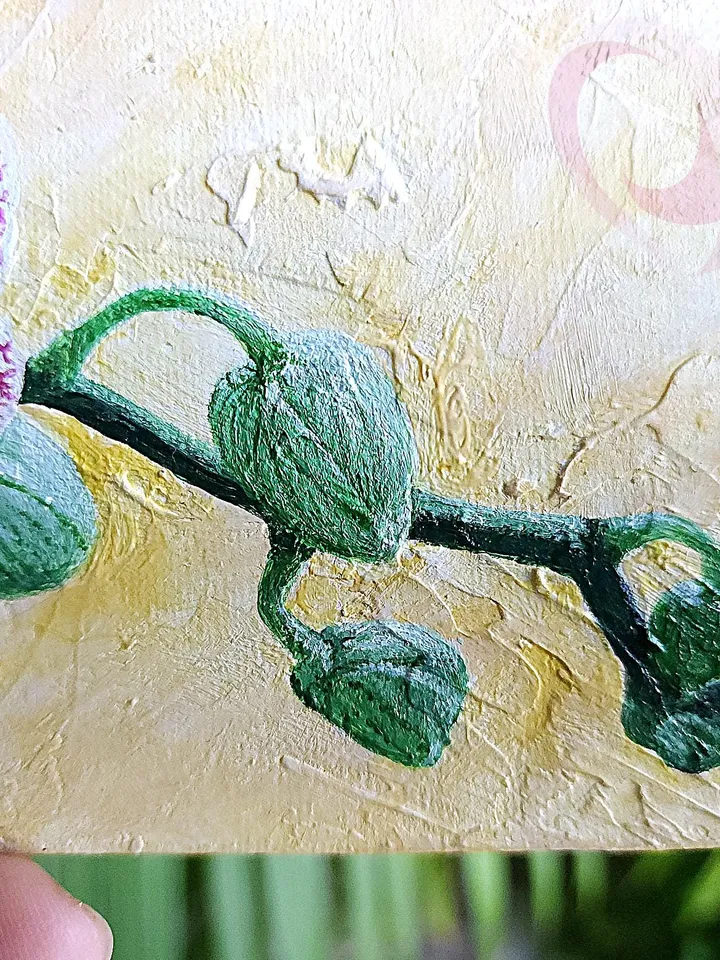 Orchid Flower Acrylic Painting Unique Gift for Orchid Lovers Cute Wall Art Decor for Mothers Day Thoughtful Gift