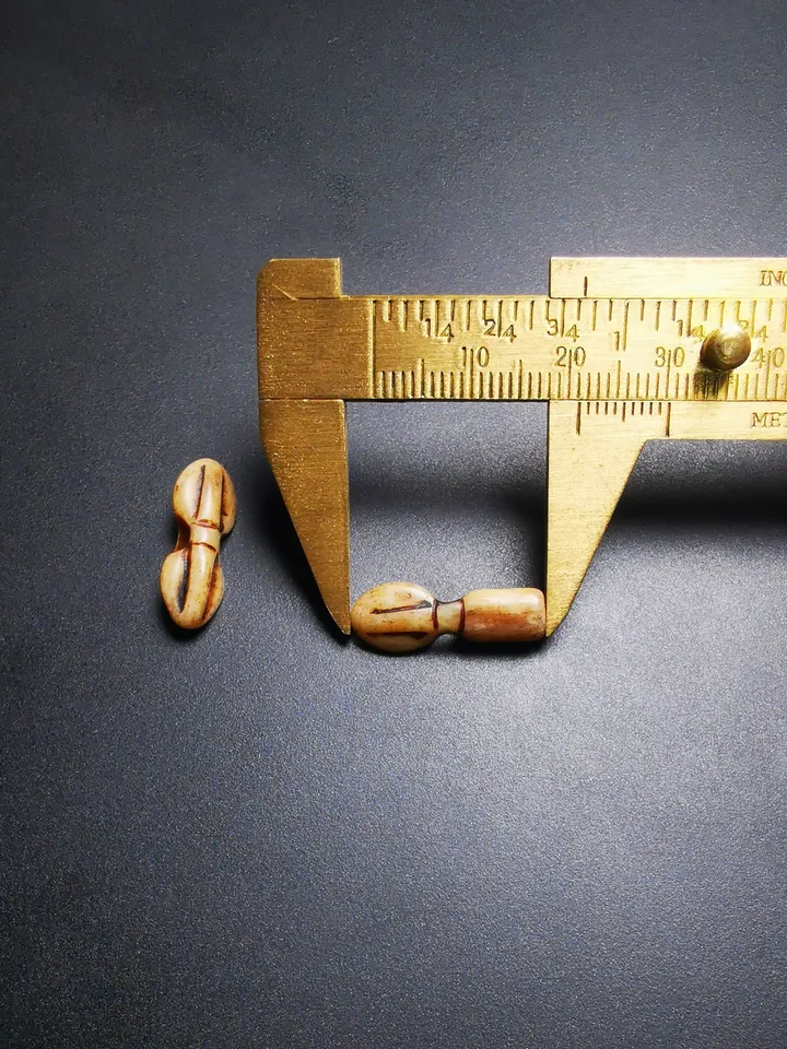 Gandhanra Tibetan Bone Carved Amulet Vajra and Kila(Dorje Phurba), Hand-Carved Pendant for Mala,Prayer Beads