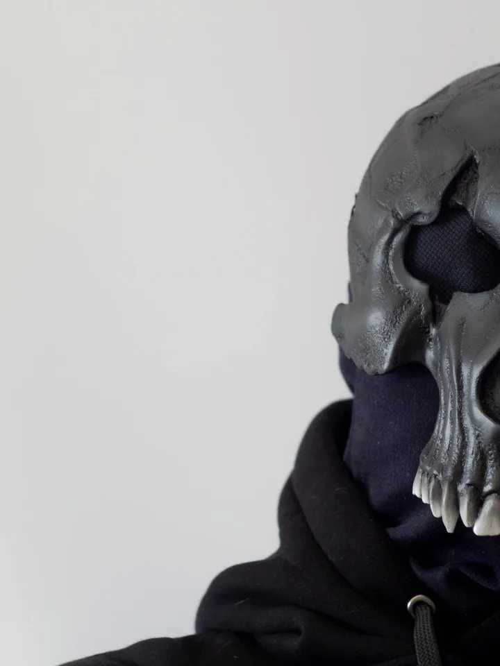 Black Balaclava mask, Monster mask, Demon Skull, Biker Mask, Halloween Mask Scary, Custom Cosplay Mask, Creepy Mask