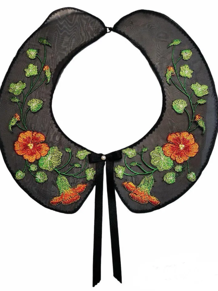 Machine embroidery design collar &quot;Nasturtium&quot;
