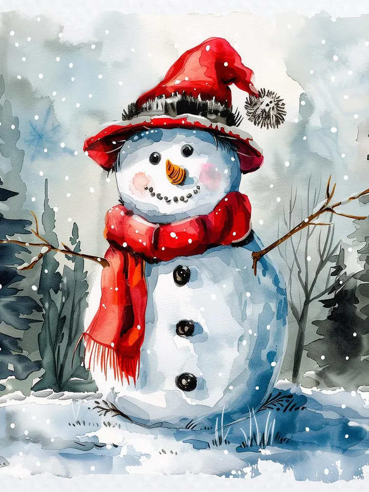 18 Winter Snowman PNG Bundle, Christmas Clipart, Printable Watercolor clip art for sublimation, High Quality PNGs, Paper craft, junk journal